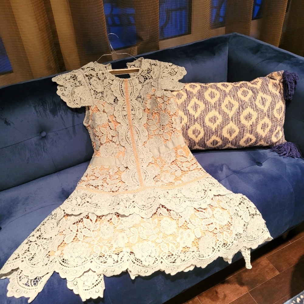 Mint coloured size US 8 laced selfportrait dress